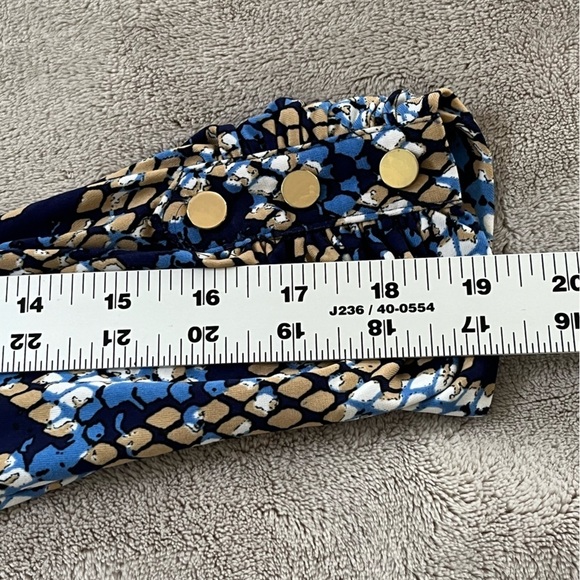 Cache Blue Tan Snake Print Faux Wrap Stretch Jersey Gold Buckle Dress Size M - Picture 12 of 13